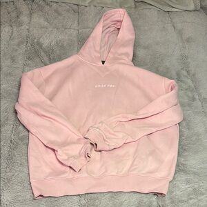 pink white fox hoodie